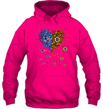 Load image into Gallery viewer, New England Patriots and Boston Bruins tiny hearts shaped fan shirt