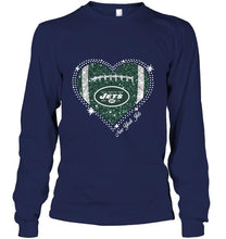 Load image into Gallery viewer, New York Jets heart glitter pattern fan simpson shirt
