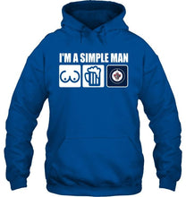 Load image into Gallery viewer, I'm simple man loves bobs beer Winnipeg Jets fan shirt