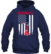 Load image into Gallery viewer, Massachusetts New England Patriots Boston Red Soxamerican flag shirt