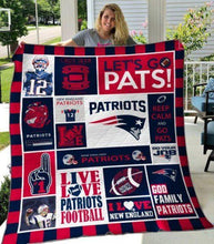 Load image into Gallery viewer, let s go pats keep calm and go pats new england patriots for fans quilt blanket