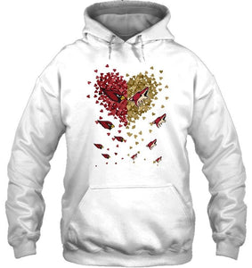 Arizona Cardinals Patriots and Arizona Coyotes tiny hearts shaped fan shirt