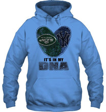 Load image into Gallery viewer, New York Jets and New York Yankees it's my dna love fingerprints shirt