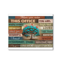 Load image into Gallery viewer, When you enter this office you are the reason i am here red cardinals tree canvas