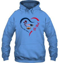 Load image into Gallery viewer, Go Nautical blue Go red New England Patriots fan heart shirt