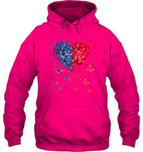 Load image into Gallery viewer, New England Patriots and Boston Red Sox tiny hearts shaped fan shirt