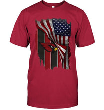 Load image into Gallery viewer, Arizona Cardinals american flag fan hoodie