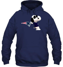 Load image into Gallery viewer, New England Patriots snoopy sun glasses proud fan hoodie