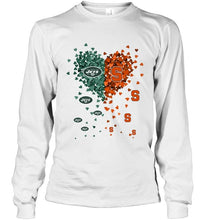 Load image into Gallery viewer, New York Jets and Syracuse Orange tiny hearts shaped fan shirt