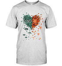 Load image into Gallery viewer, New York Jets and New York Mets tiny hearts shaped fan shirt