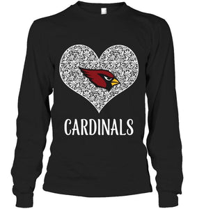 Arizona Cardinals heart floral pattern shirt