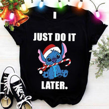 Load image into Gallery viewer, just do it later christmas stitch t shirt