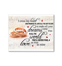 Load image into Gallery viewer, George Strait I cross my heart lyric wedding rings canvas