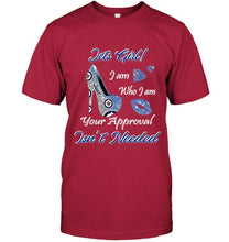 Load image into Gallery viewer, Winnipeg Jets girl i am who i am your approval isn't needed high heel lips diamond glitter pattern t shirt