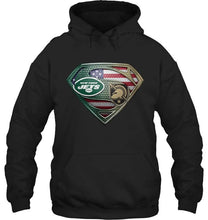 Load image into Gallery viewer, New York Jets and Army Black Knights superman american flag layer shirt