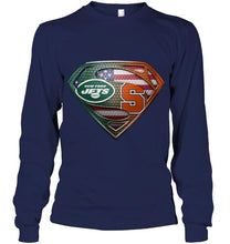 Load image into Gallery viewer, New York Jets and Syracuse Orange superman american flag layer shirt