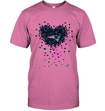 Load image into Gallery viewer, New England Patriots tiny heart love shaped br east cancer shirt