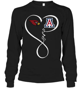 Arizona Cardinals Arizona Wildcats love heart shirt