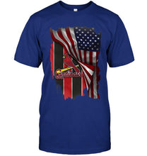 Load image into Gallery viewer, St Louis Cardinals american flag fan shirt