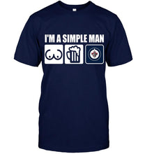 Load image into Gallery viewer, I'm simple man loves bobs beer Winnipeg Jets fan shirt