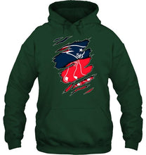 Load image into Gallery viewer, New England Patriots and Boston Red Sox layer under ripped shirt