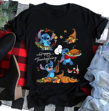 Load image into Gallery viewer, happy thanksgiving stitch lover t shirt