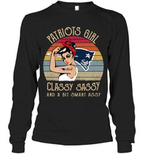 Load image into Gallery viewer, New England Patriots girl classy sasy and a bit smart asy retro shirt