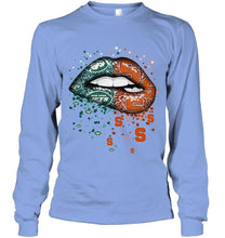 Load image into Gallery viewer, New York Jets and Syracuse Orange glitter pattern sexy lips t shirt