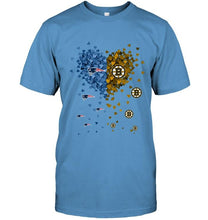 Load image into Gallery viewer, New England Patriots and Boston Bruins tiny hearts shaped fan shirt