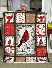 Load image into Gallery viewer, i am always with you cardinal bird quilt blanket