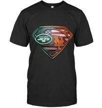 Load image into Gallery viewer, New York Jets and New York Mets superman american flag layer shirt
