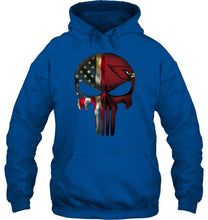 Load image into Gallery viewer, Arizona Cardinals skull american flag shirt