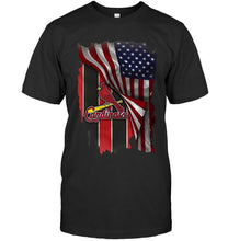 Load image into Gallery viewer, St Louis Cardinals american flag fan shirt