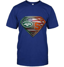 Load image into Gallery viewer, New York Jets and Syracuse Orange superman american flag layer shirt