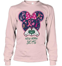 Load image into Gallery viewer, New York Jets minnie br east cancer love shirt