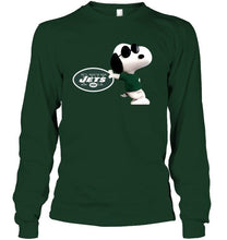 Load image into Gallery viewer, New York Jets snoopy sun glasses proud fan hoodie