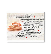 Load image into Gallery viewer, George Strait I cross my heart lyric wedding rings canvas