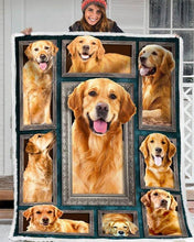 Load image into Gallery viewer, golden retriever for dog lover quilt blanket