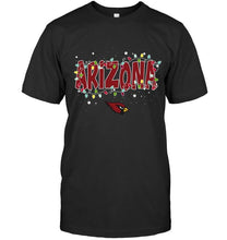 Load image into Gallery viewer, Arizona Cardinals christmas fairy lights t shirt