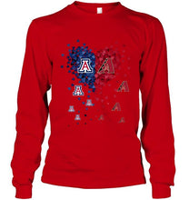 Load image into Gallery viewer, Arizona Wildcats Patriots and Arizona Diamondbacks tiny hearts shaped fan shirt