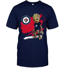 Load image into Gallery viewer, Winnipeg Jets angry baby groot ripped simpson shirt