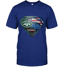 Load image into Gallery viewer, New York Jets and Buffalo Bulls superman american flag layer shirt