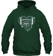Load image into Gallery viewer, New York Jets heart glitter pattern fan simpson shirt