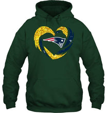 Load image into Gallery viewer, New England Patriots heart love golden glitter pattern hurricane shirt