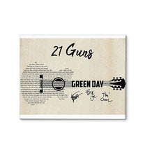 Load image into Gallery viewer, 21 guns Green day lyric guitar typography signed canvas