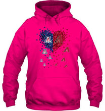 Load image into Gallery viewer, Arizona Wildcats Patriots and Arizona Diamondbacks tiny hearts shaped fan shirt