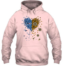 Load image into Gallery viewer, New England Patriots and Boston Bruins tiny hearts shaped fan shirt