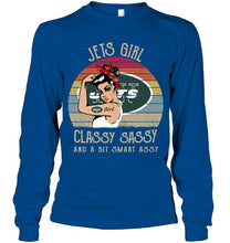 Load image into Gallery viewer, New York Jets girl classy sasy and a bit smart asy retro shirt