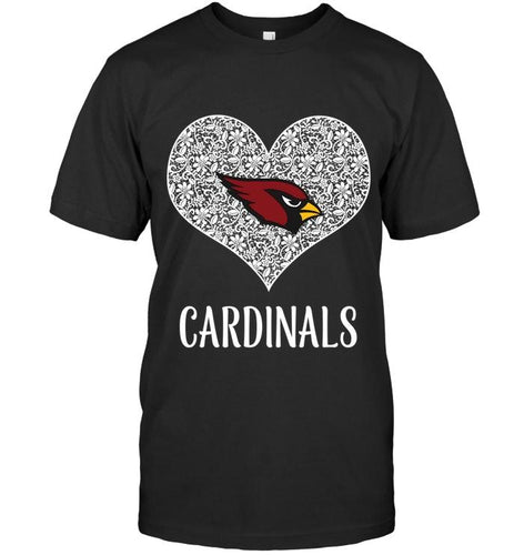 Arizona Cardinals heart floral pattern shirt