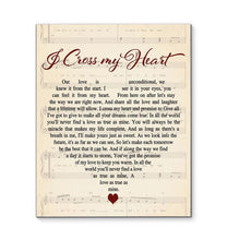 Load image into Gallery viewer, George Strait I cross my heart Lyric heart typography canvas